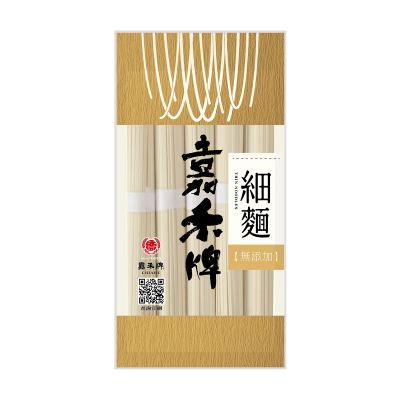 嘉禾牌 <br>頂級無添加麵條系列<br>細麵 500g（台灣製）